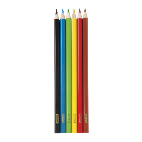 Карандаши цветные ПИФАГОР "ЖИРАФ", 6 цветов, пластиковые, классические заточенные фото 2