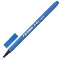 Ручка капиллярная (линер) BRAUBERG "Aero", трехгранная, металлический наконечник, голубая