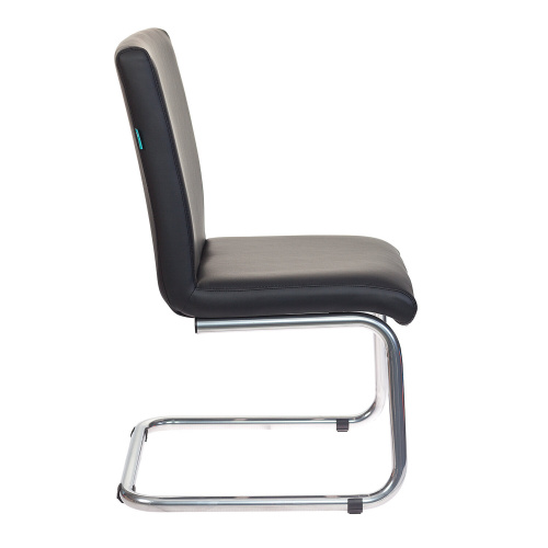 Кресло для приемных и переговорных CH-250-V, хром, экокожа, черное фото 6