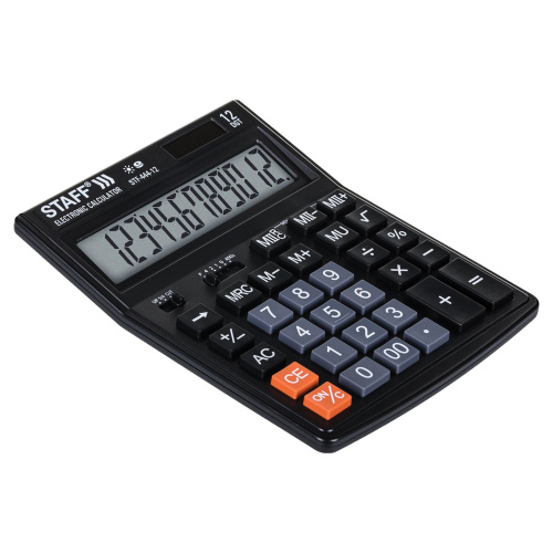 Калькулятор настольный STAFF, 199x153 мм, 12 разрядов, двойное питание фото 8