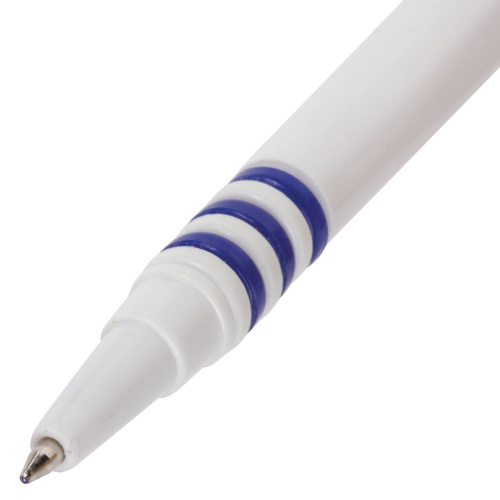 Ручка шариковая настольная BRAUBERG "Стенд-Пен", корпус белый/синий, линия письма 0,5 мм, синяя фото 6