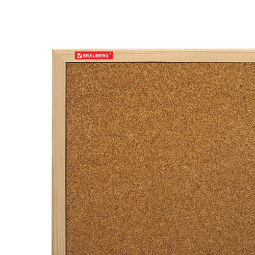 Доска пробковая для объявлений BRAUBERG, 90х120 см, деревянная рамка фото 6