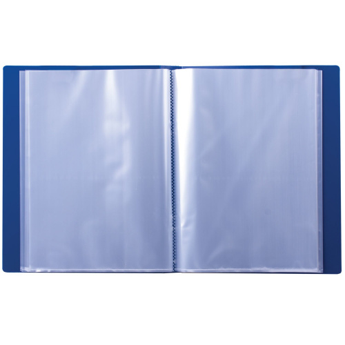 Папка BRAUBERG, 100 вкладышей,  09 мм, стандарт, синяя фото 8