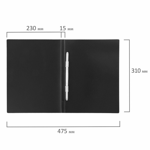 Папка с пластиковым скоросшивателем STAFF, до 100 листов, черная фото 8