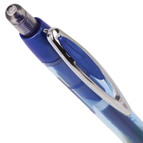 Ручка гелевая автоматическая с грипом BRAUBERG "Officer", синий, узел 0,5 мм, синяя фото 6