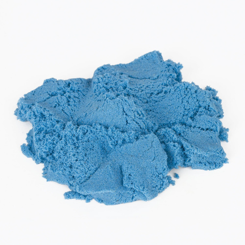 Песок для лепки кинетический, ЮНЛАНДИЯ, 500 г, 2 формочки, ведерко, синий фото 6