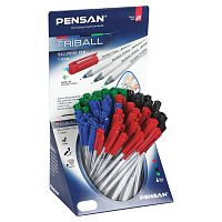 Ручка шариковая масляная PENSAN "Triball Colored", классические цвета, ассорти