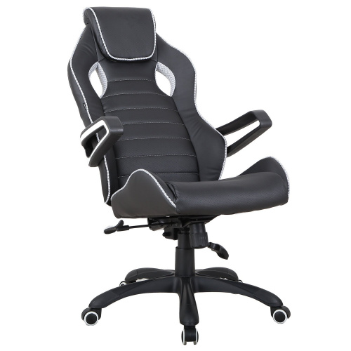 Кресло компьютерное BRABIX "Techno Pro GM-003", экокожа, черное/серое, вставки серые фото 6