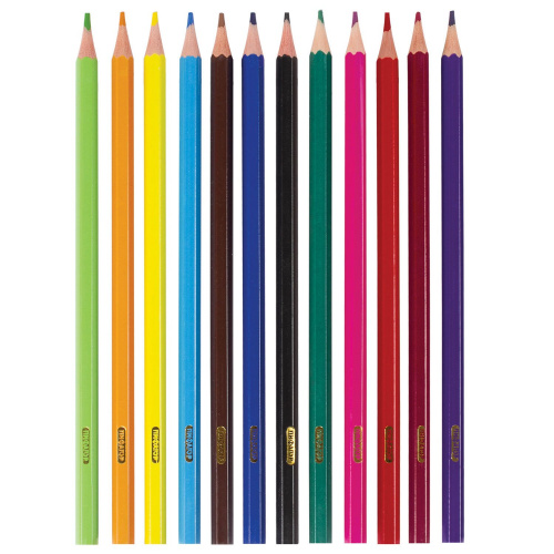 Карандаши цветные ПИФАГОР "ЛЕСНЫЕ ЖИТЕЛИ", 12 цветов, пластиковые, классические заточенные фото 6