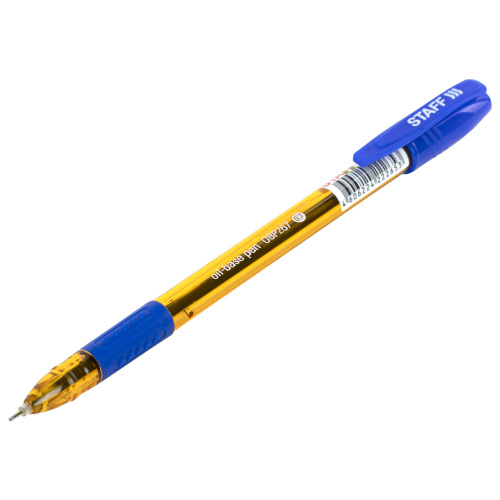Ручка шариковая масляная c грипом STAFF "Manager", корпус оранжевый, линия письма 0,35 мм, синяя фото 6