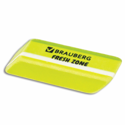 Ластик большой BRAUBERG "Fresh Zone", 60х18х12 мм, цвет ассорти, прямоугольный, скошенный фото 9