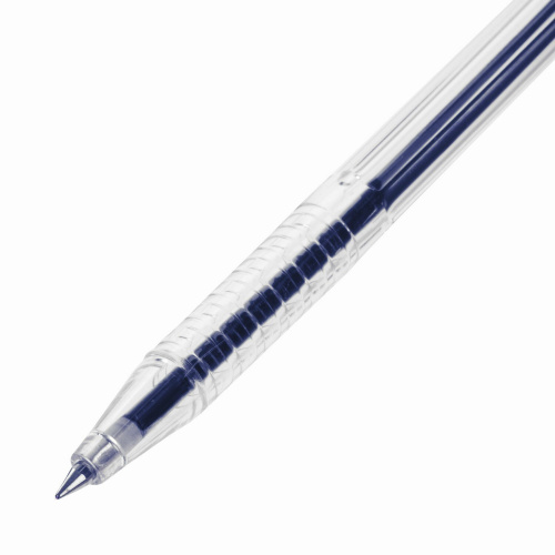 Ручка шариковая настольная BRAUBERG "Counter Pen", пружинка, корпус серебристый, 0,5 мм, синяя фото 9