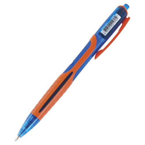 Ручка шариковая масляная автоматическая BRAUBERG "Phantom color", линия письма 0,35 мм, синяя фото 10