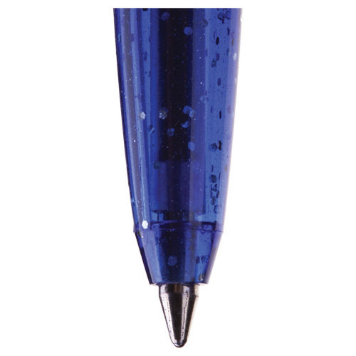Ручка шариковая масляная СТАММ "Южная ночь", корпус тонированный синий, линия письма 0,7 мм, синяя фото 4