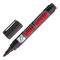 Маркер перманентный (нестираемый) CROWN "Multi Marker", круглый наконечник, 3 мм, черный