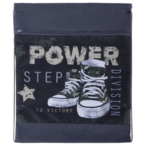 Мешок для обуви BRAUBERG, с петлёй, карман на молнии, 47х37 см, "Power step", 270913 фото 5
