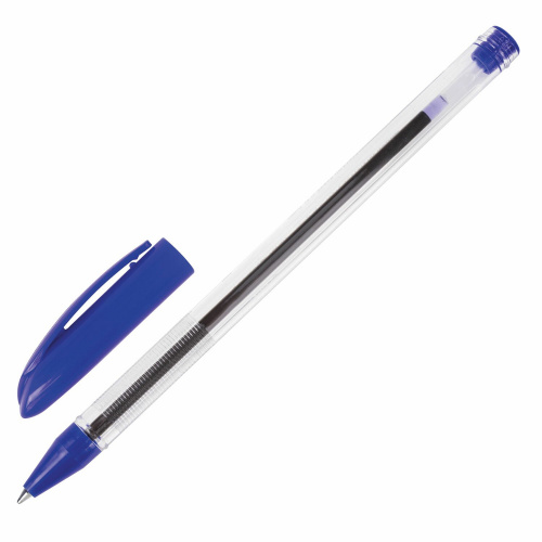 Ручка шариковая масляная BRAUBERG "Rite-Oil", корпус прозрачный, линия письма 0,35 мм, синяя фото 2