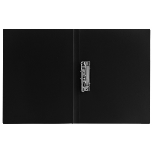 Папка с боковым металлическим прижимом BRAUBERG, стандарт, до 100 листов, 0,6 мм, черная фото 3
