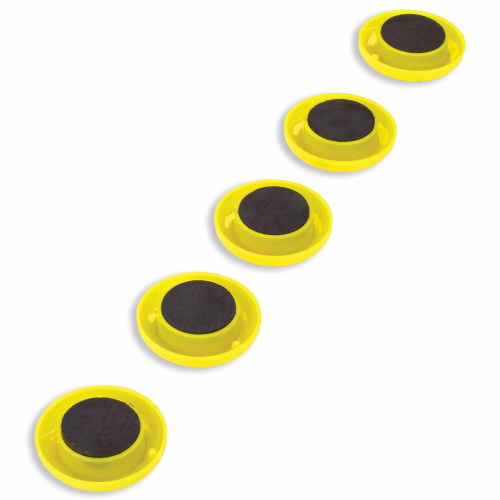 Магниты STAFF "Basic", 30 мм, 5 штук, с рисунком, жёлтые, в блистере фото 5