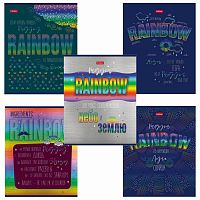 Тетрадь HATBER Rainbow, А5 48л., скоба, клетка, металлизированный картон