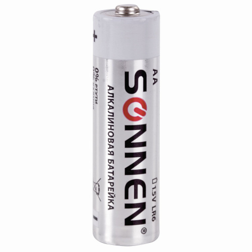 Батарейки SONNEN Alkaline, АА, 4 шт., алкалиновые, пальчиковые, блистер фото 4