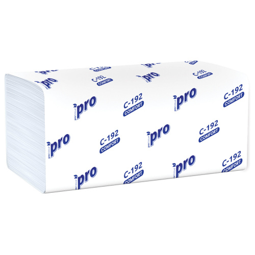 Полотенца бумажные 250 шт., PROtissue (H3) COMFORT, 1-слойные, белые, КОМПЛЕКТ 20 пачек, 22х21 см, V-сложение фото 4