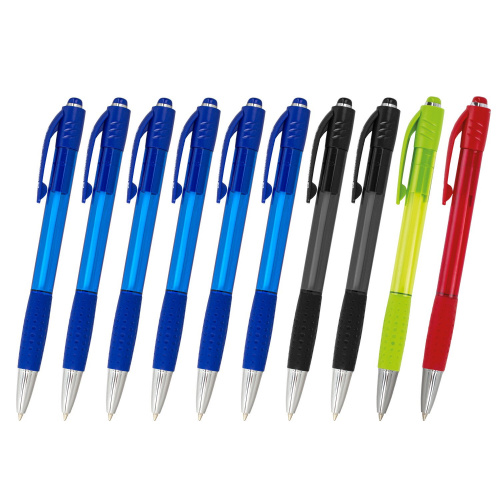 Ручки шариковые автоматические BRAUBERG "SUPER", 10 шт. (6 синих, 2 черных, 1 красная, 1 зеленая) фото 10