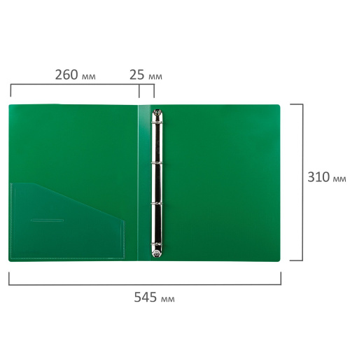 Папка на 4 кольцах  BRAUBERG EXTRA, 25 мм, до 170 листов, зеленая фото 8