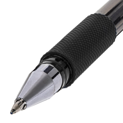 Ручка гелевая с грипом STAFF "Basic", корпус тонированный, линия письма 0,35 мм, черная фото 6