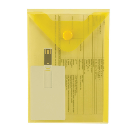 Папка-конверт с кнопкой BRAUBERG, А6, 0,18 мм, желтая фото 4