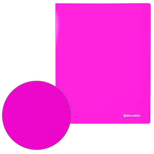 Папка 40 вкладышей BRAUBERG "Neon", 25 мм, неоновая розовая фото 6