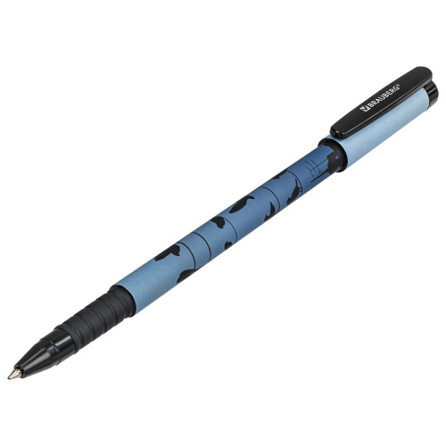 Ручка шариковая BRAUBERG SOFT TOUCH GRIP "NIGHT CITY", узел 0,7 мм, синяя фото 9