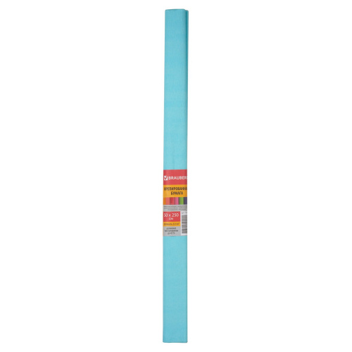 Бумага гофрированная (креповая) BRAUBERG, 32 г/м2, голубая, 50х250 см, в рулоне фото 2