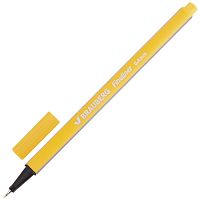 Ручка капиллярная (линер) BRAUBERG "Aero", металлический наконечник, линия письма 0,4 мм, желтая
