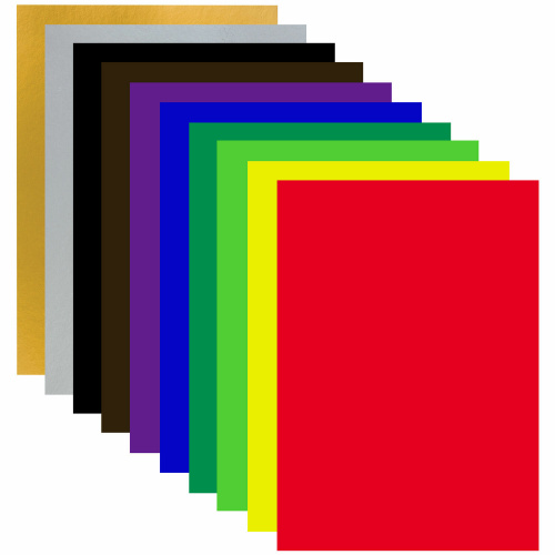 Картон цветной ЮНЛАНДИЯ EXTRA, 200х290 мм, А4, 10 л., 10 цв., в папке, мелованный фото 3