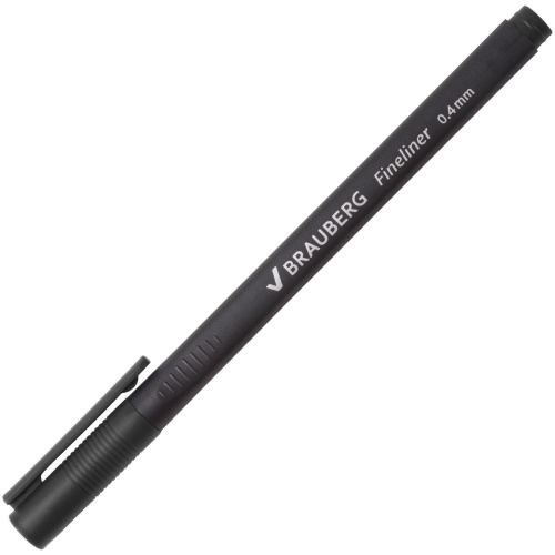 Ручка капиллярная (линер) BRAUBERG "Carbon", трехгранная, линия письма 0,4 мм, черная фото 5