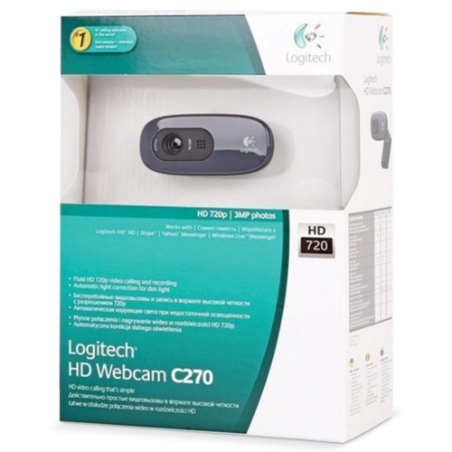 Веб-камера LOGITECH, 1/3 Мпикс., микрофон, USB 2.0, черная, регулируемый крепеж фото 2
