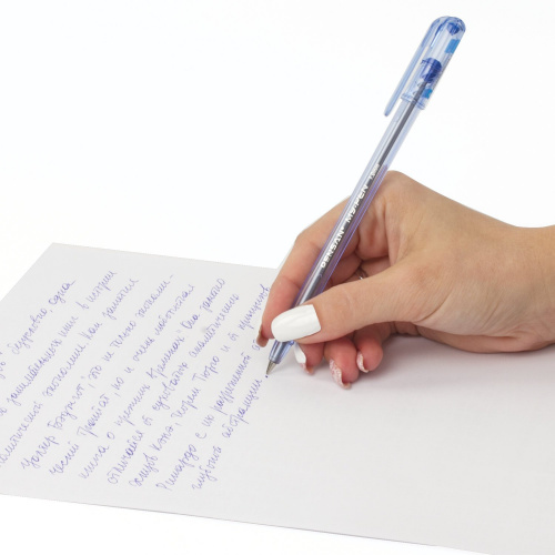 Ручка шариковая масляная PENSAN "My-Pen", корпус тонированный синий, линия письма 0,5 мм, синяя фото 2