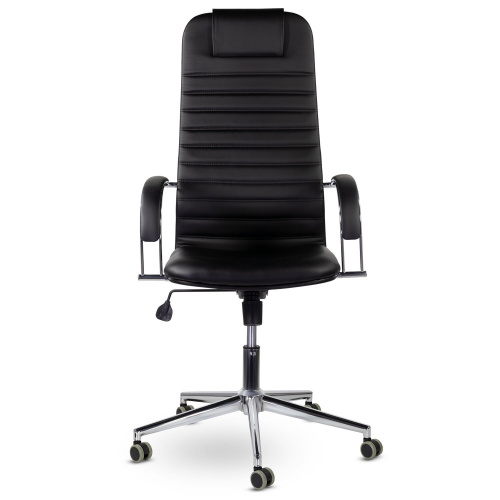 Кресло офисное BRABIX "Pilot EX-610 CH" premium, хром, кожзам, черное фото 5