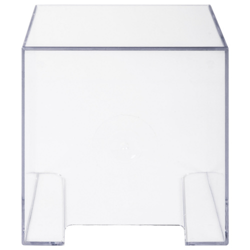 Подставка для бумажного блока BRAUBERG CLASSIC, 90х90х90 мм, прозрачная, пластиковая фото 2