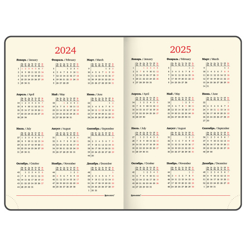 Ежедневник датированный 2024  210х297 мм А4, BRAUBERG "Comodo", под кожу, черный, 114774 фото 7