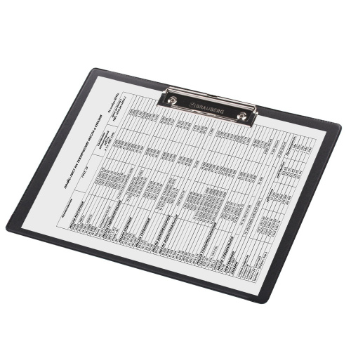 Доска-планшет BRAUBERG "NUMBER ONE ", А4, с прижимом, картон/ПВХ, горизонтальная, черная фото 3
