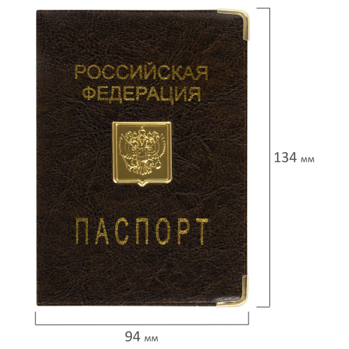 Обложка для паспорта STAFF, металлический шильд с гербом, ПВХ, ассорти фото 3