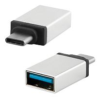 Переходник RED LINE, USB-TypeC, F-M, для подключения портативных устройств, OTG, серый