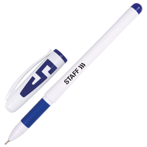 Ручки гелевые с грипом STAFF "Manager", 4 цвета, корпус белый, узел 0,5 мм фото 9