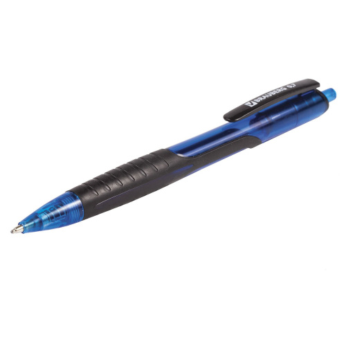 Ручка шариковая масляная автоматическая с грипом BRAUBERG "Phantom", линия письма 0,35 мм, синяя фото 5