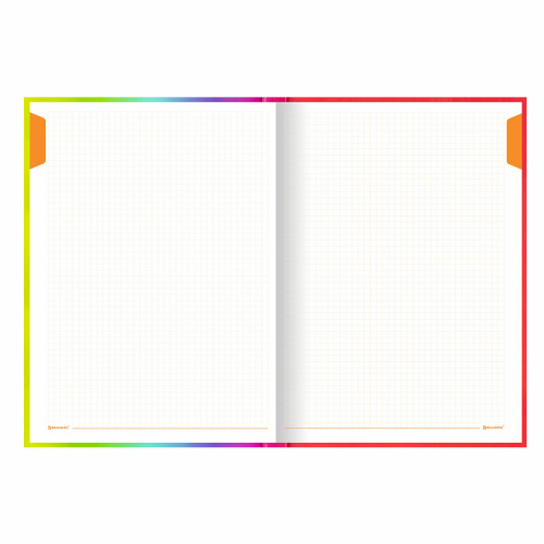 Блокнот BRAUBERG "Градиент", 206х291 мм, А4, 160 л., твёрдый, блок 5 цветов, клетка фото 5