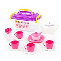 Набор детской посуды "Алиса" на 4 персоны (19 элементов) (в контейнере)