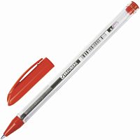 Ручка шариковая масляная BRAUBERG "Rite-Oil", корпус прозрачный, линия письма 0,35 мм, красная