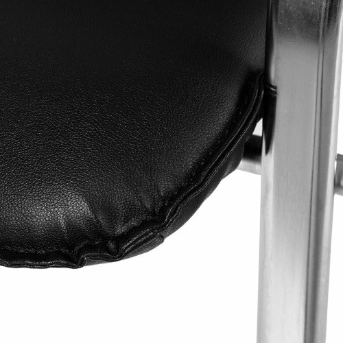 Кресло для приемных и переговорных NOWY STYL "Samba", деревян накладки, хромир каркас, кожзам черный фото 5